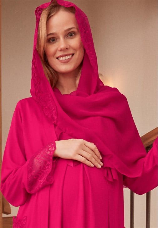 MECIT Fuchsia Chiffon Hijab Scarfs for Maternity Nursing Women