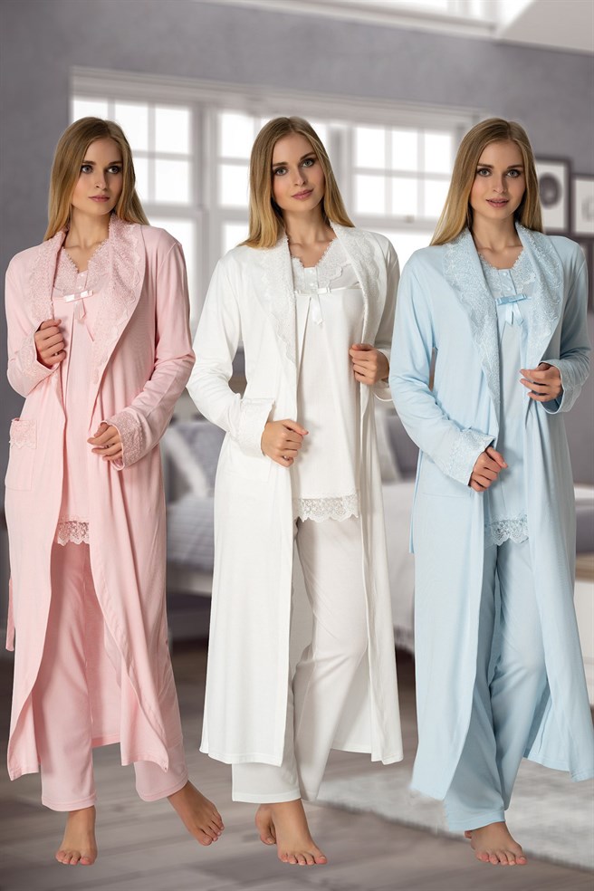 Effortt 4034 Uzun Sabahlıklı Lohusa Pijama Takımı