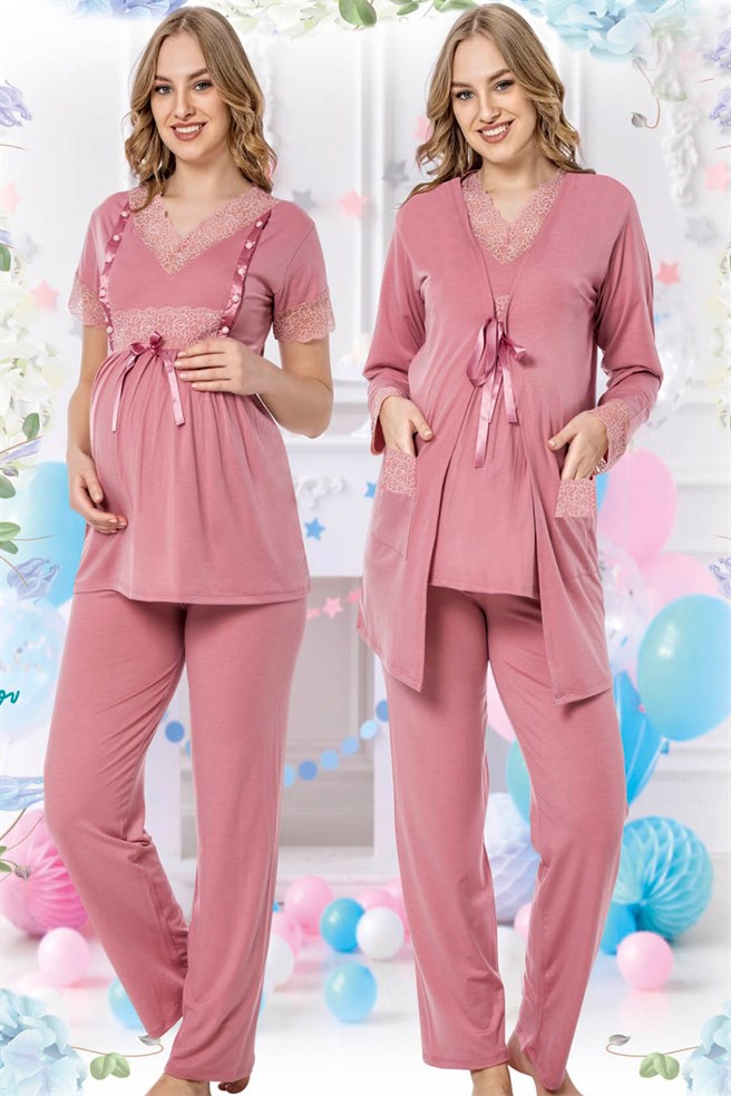 jenika 35753 Sabahlıklı Lohusa Pijama Takımları
