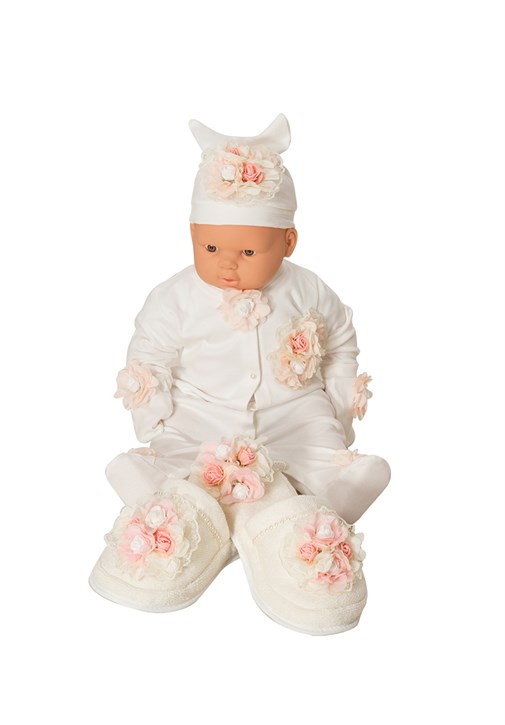 MECIT 204 Baby Rompers 5 Pieces Maternity Slipper and Crown Set