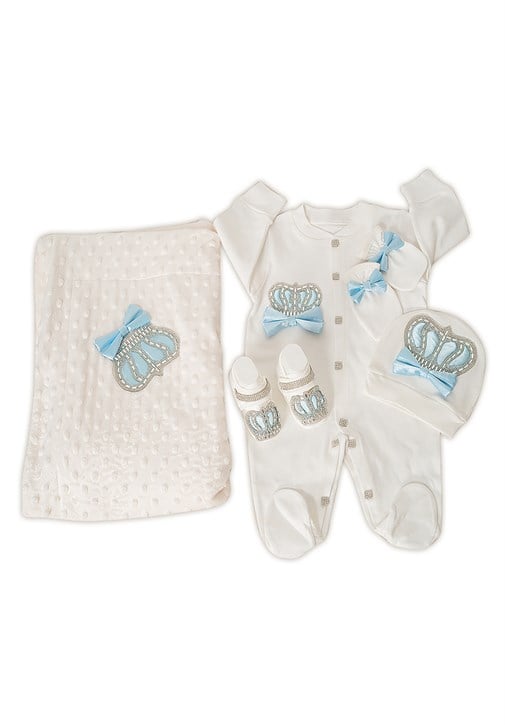 MECIT 207 Baby Rompers 5 Pieces Set with Blanket