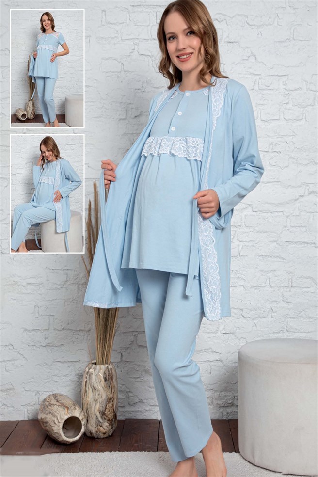 Polkan 13124 Mom Sabahlıklı Lohusa Pijama Takımı