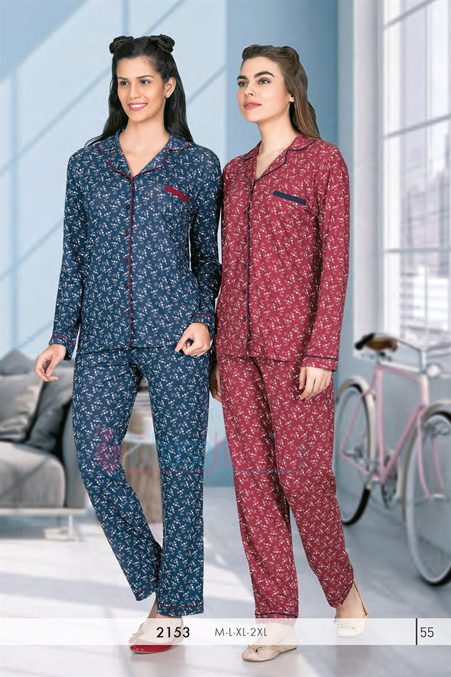 Rozalinda 2153 Önden Düğmeli Lohusa Pijama Takımı