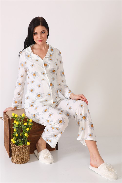 Daisy 1003 Önden Düğmeli Lohusa Pijama Takımı