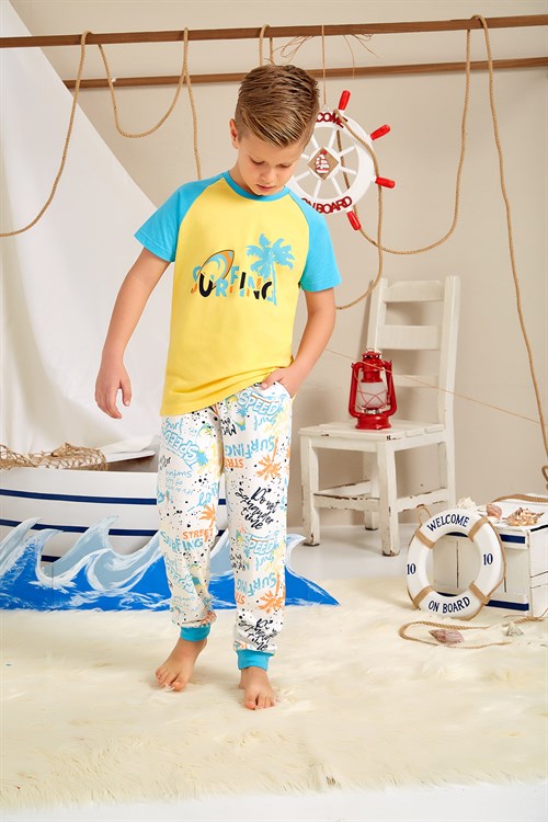 Erkek Çocuk Turkuaz Pijama Takımı-0032
